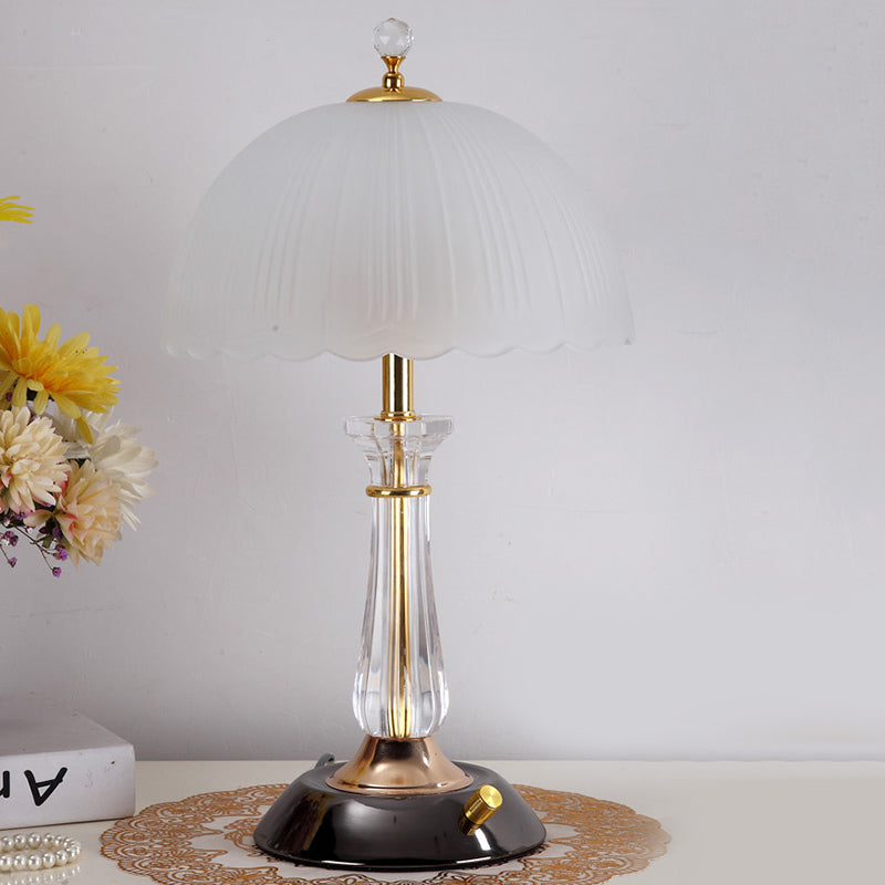 Ultra-moderne Einfachheit Domtisch Lampe weiße Glas Nachttisch-Lampe für Schlafzimmer