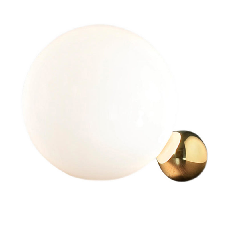 Ultra-modern Simplicity Globe Table Lamp White Glass Nightstand Lamp for Bedroom