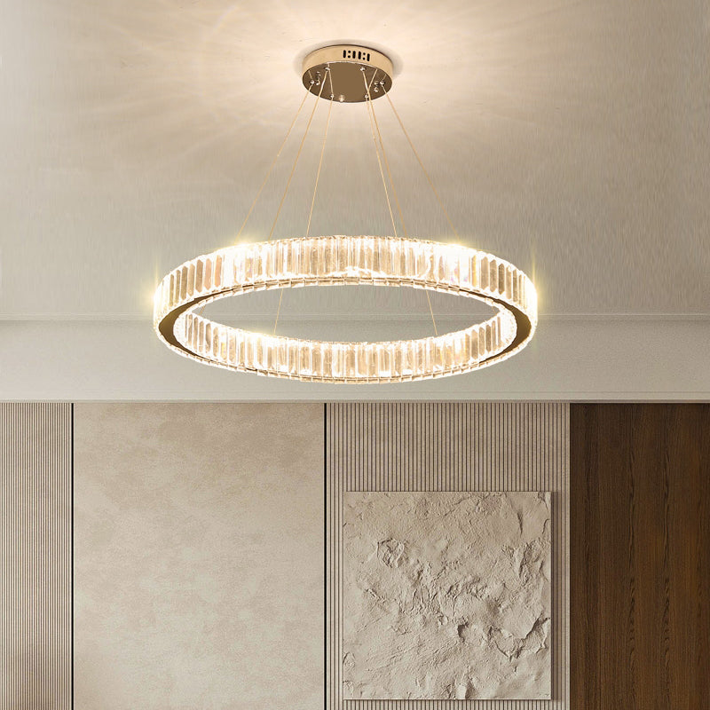 K9 Crystal Hanging Lights Minimalism Chandelier Lighting Fixtures for Living Room