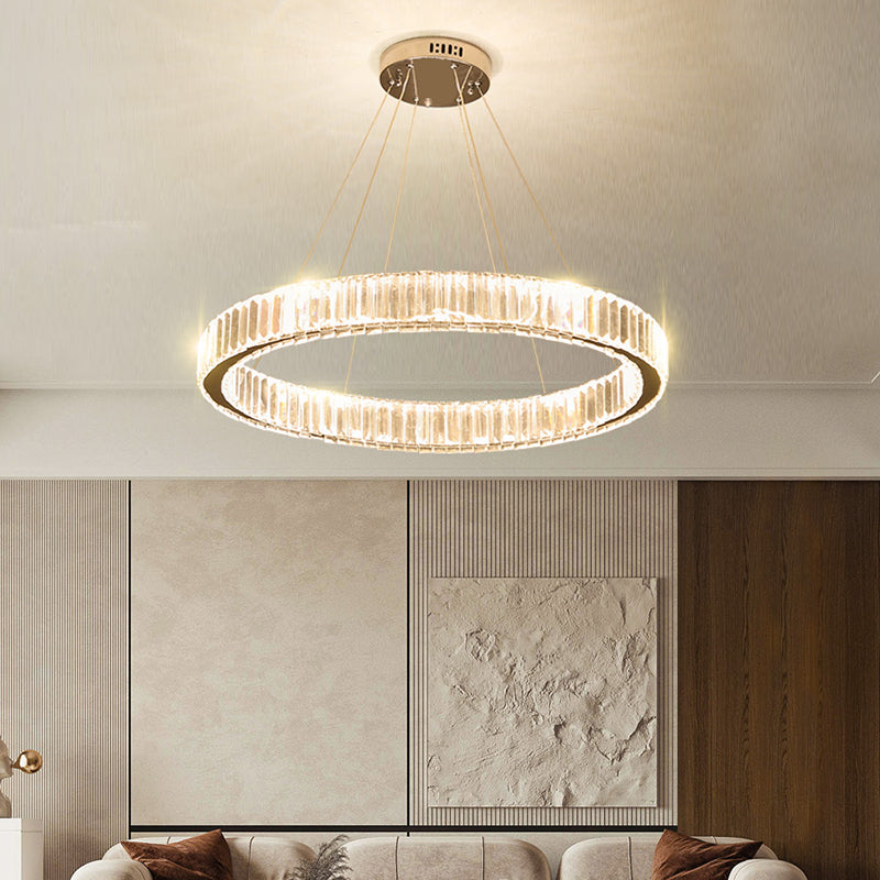 K9 Crystal Hanging Lights Minimalism Chandelier Lighting Fixtures for Living Room