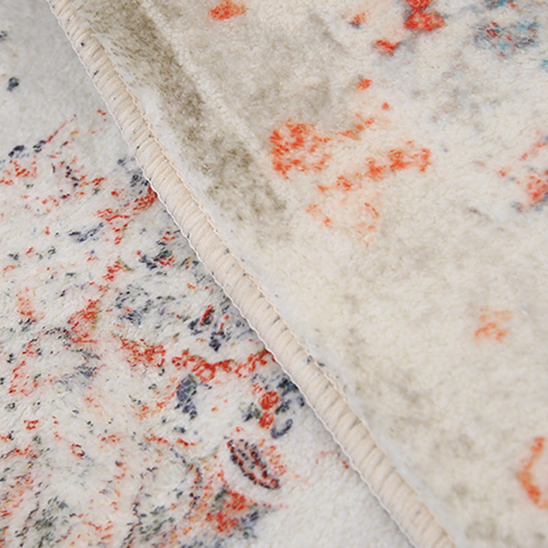 Whitewashed Victoria Area Rug Floral Print Carpet Polypropylene Easy Care Rug for Home Decoration