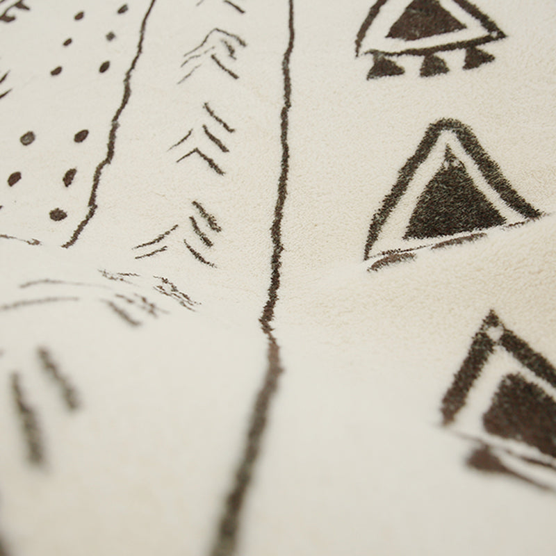 White Southwestern Area Rug Tribal Print Polypropylene Rug Anti-Slip Backing Carpet for Home Decor