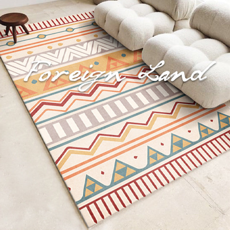Colorful Southwestern Rug Individuality Tribal Totem Rug Anti-Slip Backing Carpet for Living Room