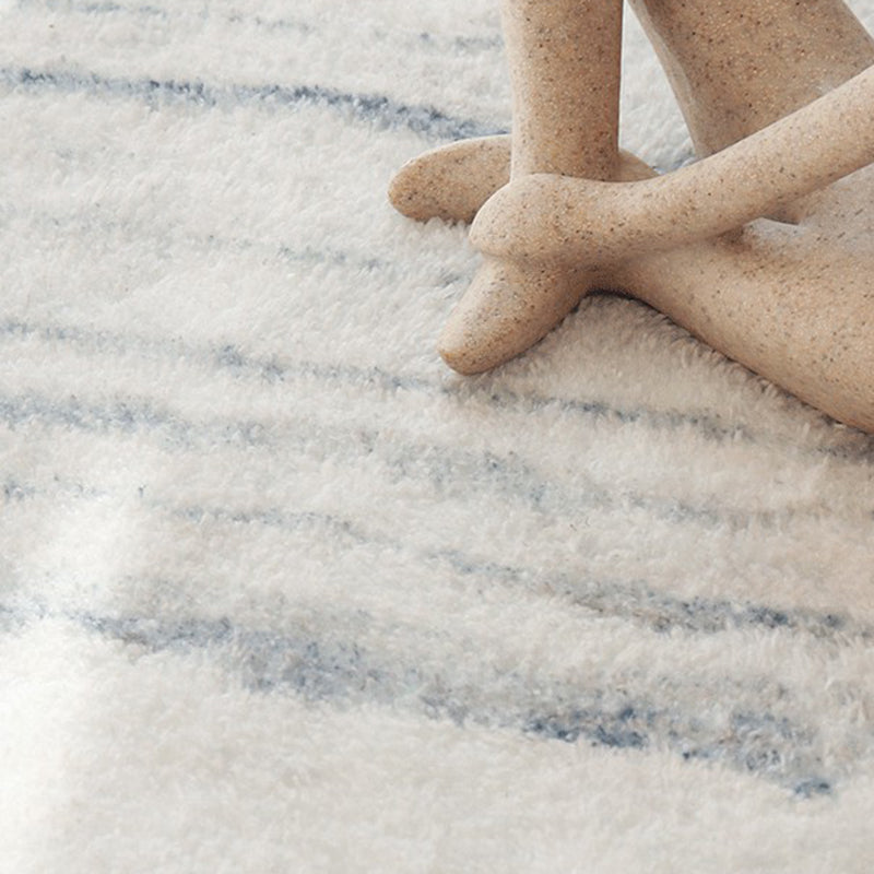 Apricot Tone Simplicity Indoor Rug Polyester Color Block Carpet Non-Slip Backing Rug for Bedroom