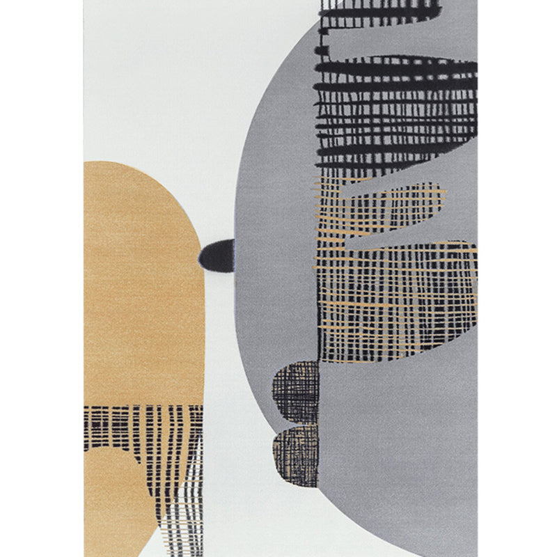 Multicolor Trendy Area Rug Polyester Abstract Print Rug Anti-Slip Backing Indoor Rug for Living Room