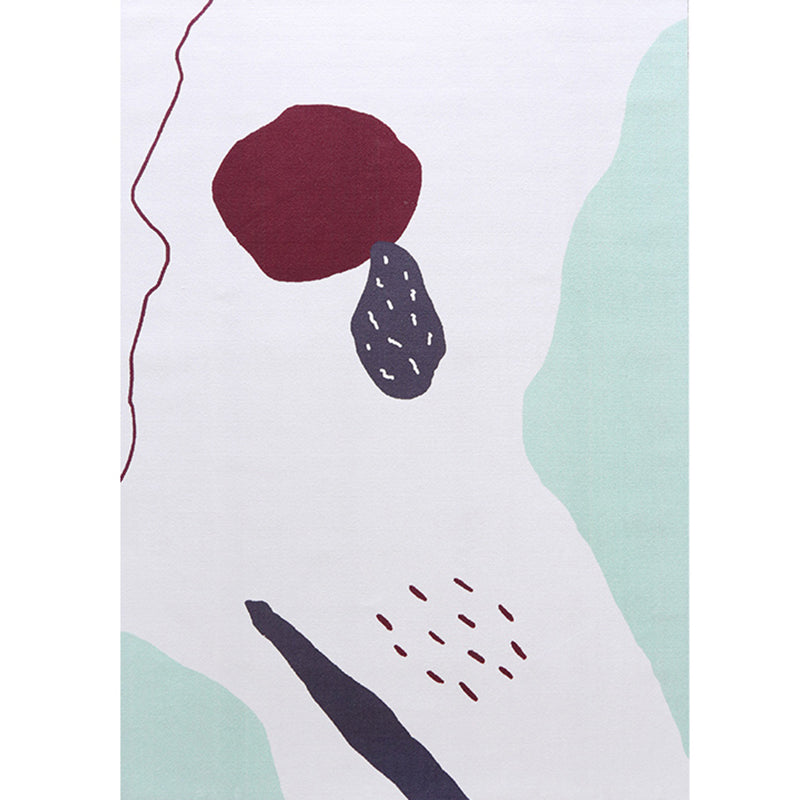 Multicolor Trendy Area Rug Polyester Abstract Print Rug Anti-Slip Backing Indoor Rug for Living Room