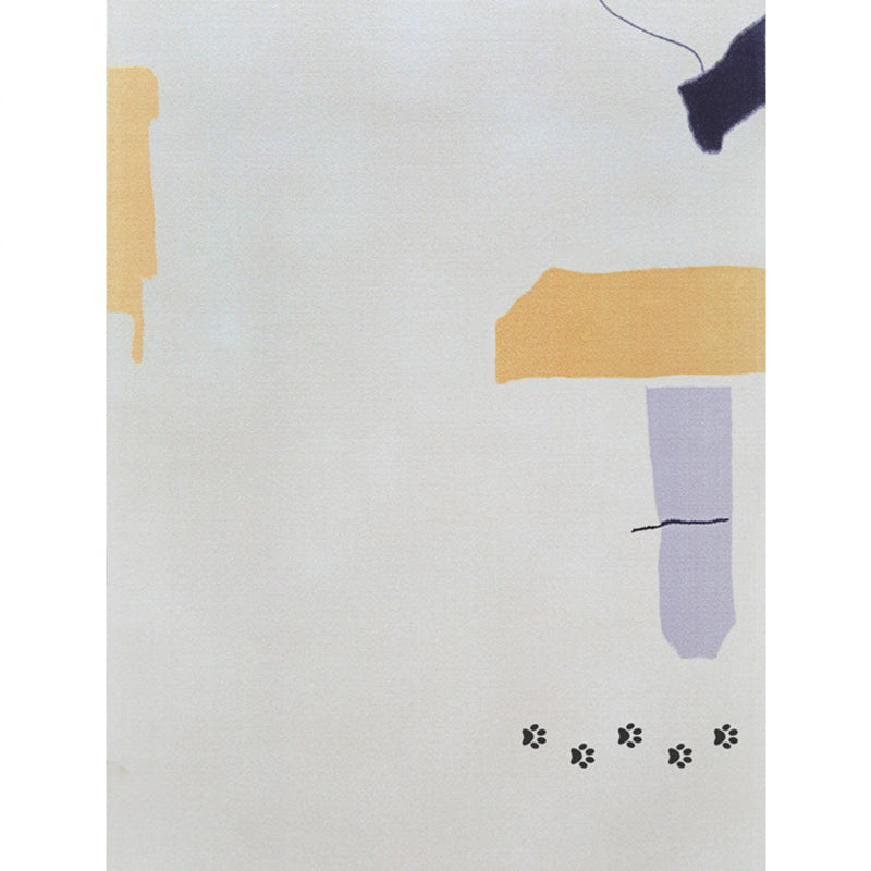 Multicolor Trendy Area Rug Polyester Abstract Print Rug Anti-Slip Backing Indoor Rug for Living Room