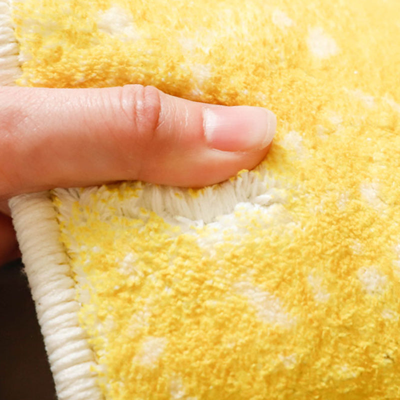 Apricot Tone Nordic Area Rug Polyester Abstract Color Block Rug Washable Indoor Rug for Living Room