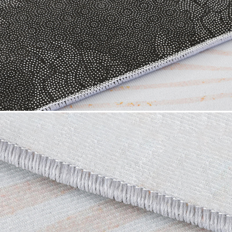 Apricot Tone Simple Area Rug Polyester Color Block Print Rug Non-Slip Backing Carpet for Living Room