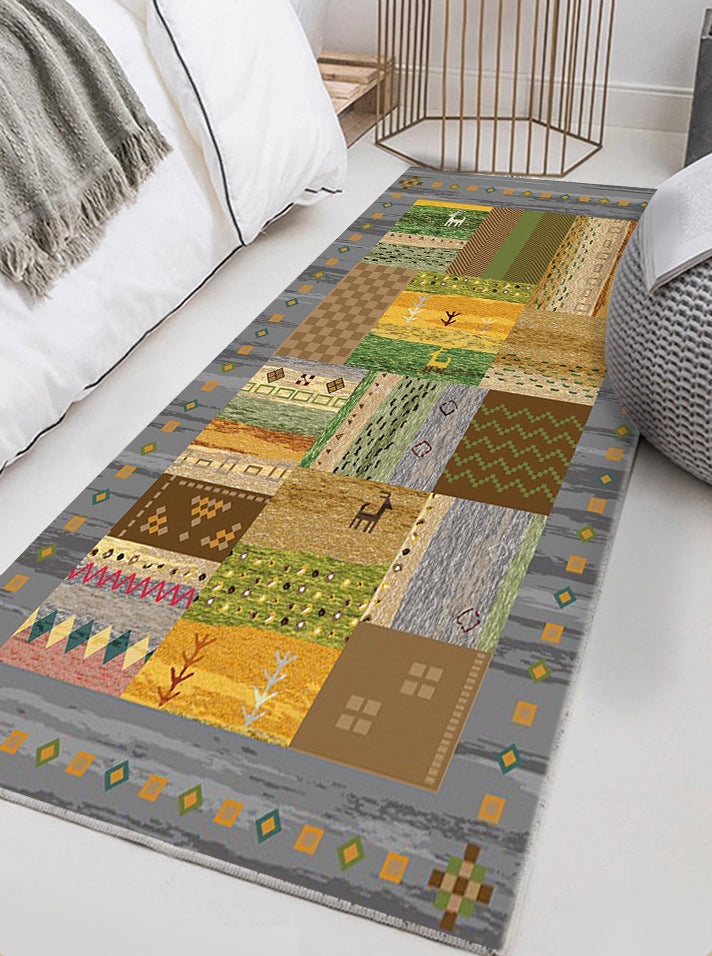 Tapis bohème multi-couleurs tapis tribal classicisme tapis en polypropylène wabable pour décoration intérieure