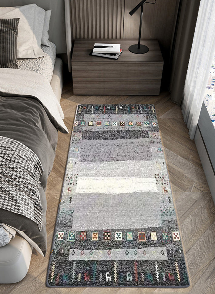 Tapis bohème multi-couleurs tapis tribal classicisme tapis en polypropylène wabable pour décoration intérieure