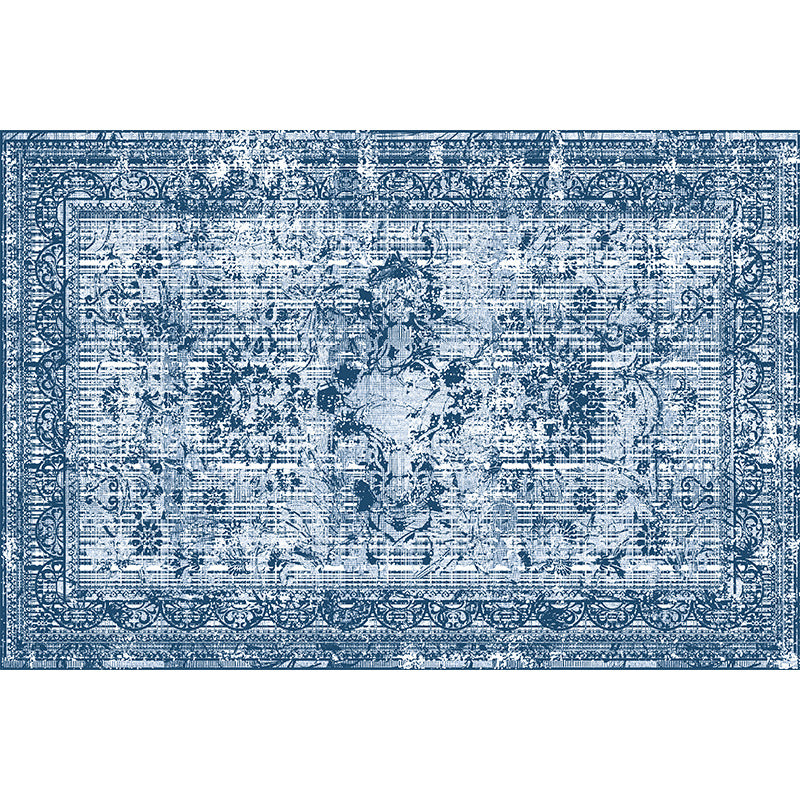 Reclaimed Medallion Pattern Rug Antique Polyester Area Rug Anti-Slip Backing Carpet for Home Decor