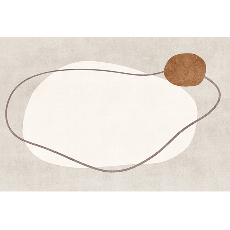 Simplicity Abstract Print Carpet Apricot Tone Polyester Rug Stain Resistant Carpet for Home Decor