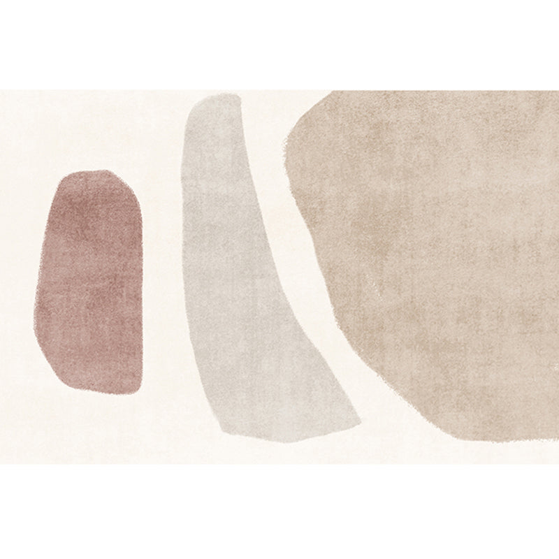 Simplicity Abstract Print Carpet Apricot Tone Polyester Rug Stain Resistant Carpet for Home Decor