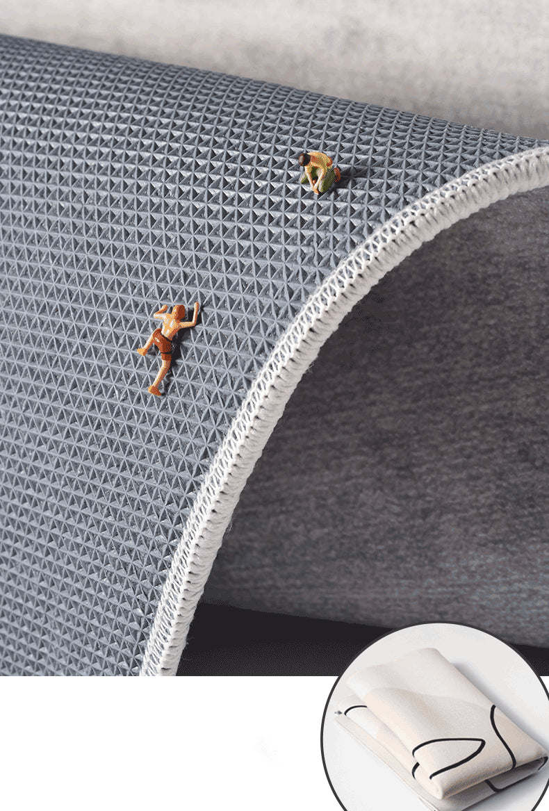 White Tone Home Decor Carpet Simple Abstract Color Block Area Rug Polyester with Stain Resistant Rug