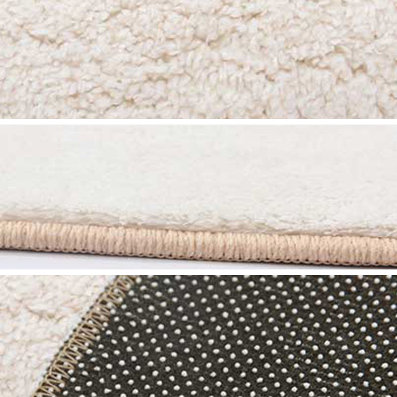 White Tone Random Lines Rug Polyester Carpet Minimalist Anti-Slip Backing Indoor Rug for Living Room