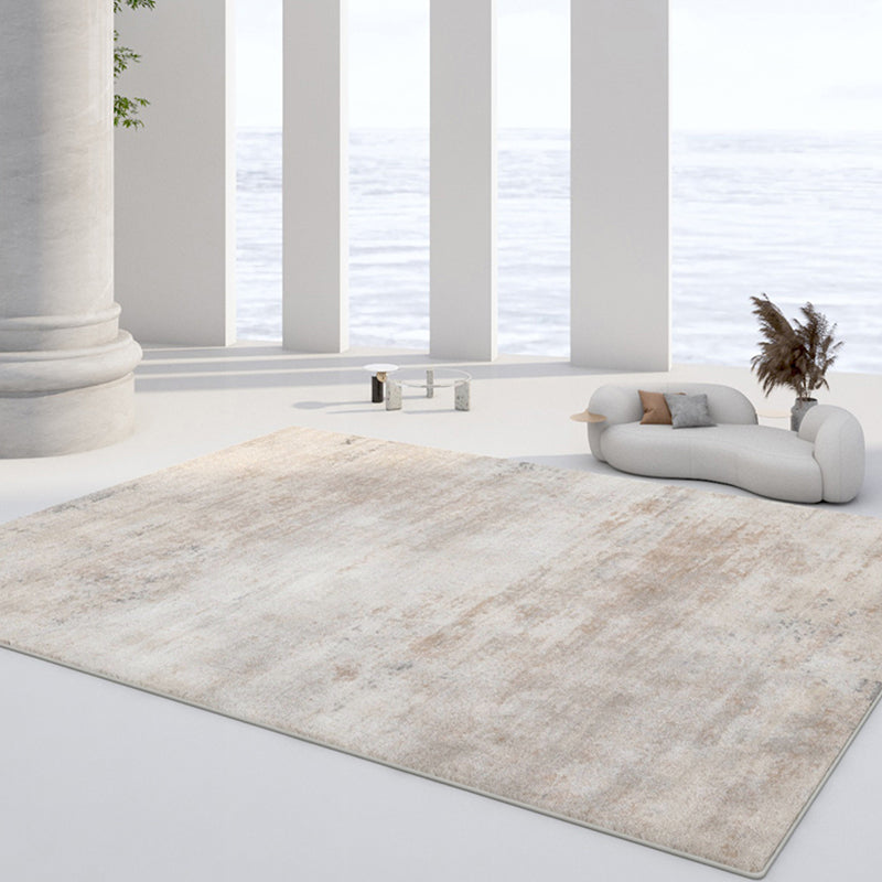 White Tone Minimalist Area Carpet Polyester Mottled Effect Indoor Rug Easy Care Rug for Living Room
