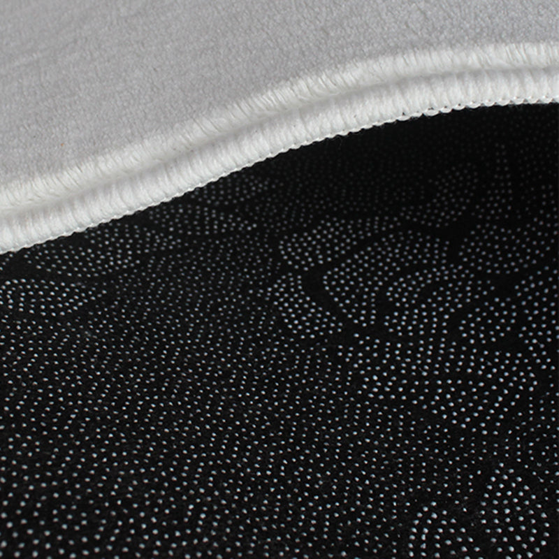 White Tone Minimalist Area Rug Polyester Stripe Carpet Non-Slip Backing Rug for Home Decoration