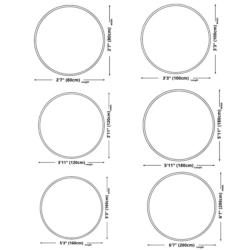 Round Apricot Tone Simple Area Carpet Polyester Stripe Indoor Rug Easy Care Carpet for Living Room