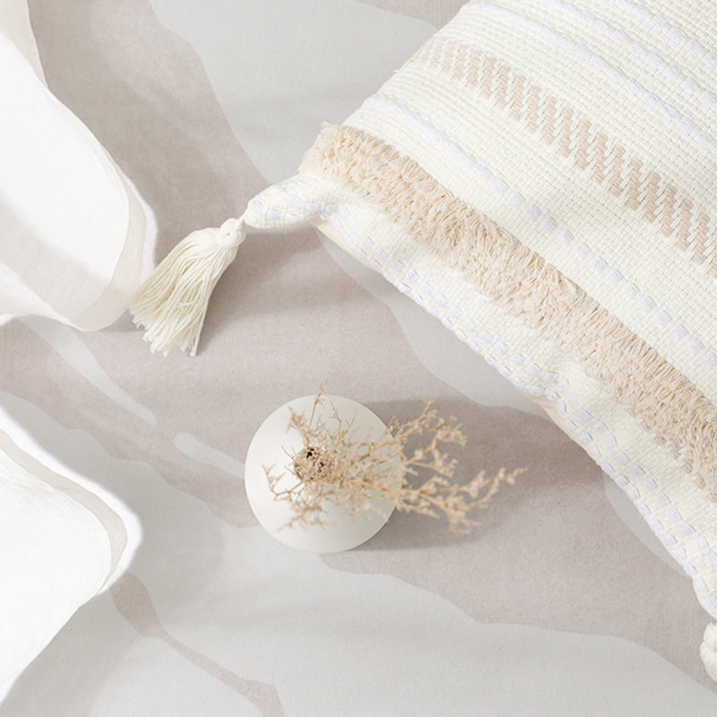 Apricot Tone Nordic Area Carpet Polyester Abstract Print Indoor Rug Easy Care Carpet for Living Room