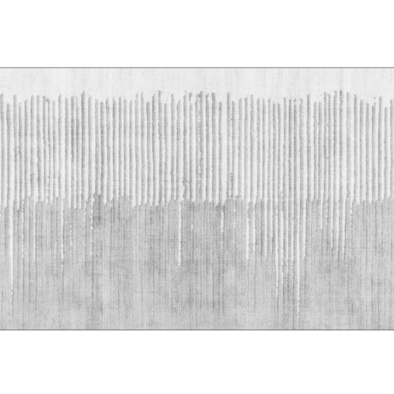 Gray Tone Modern Area Carpet Polyester Lines Printing Indoor Rug Easy Care Carpet for Living Room