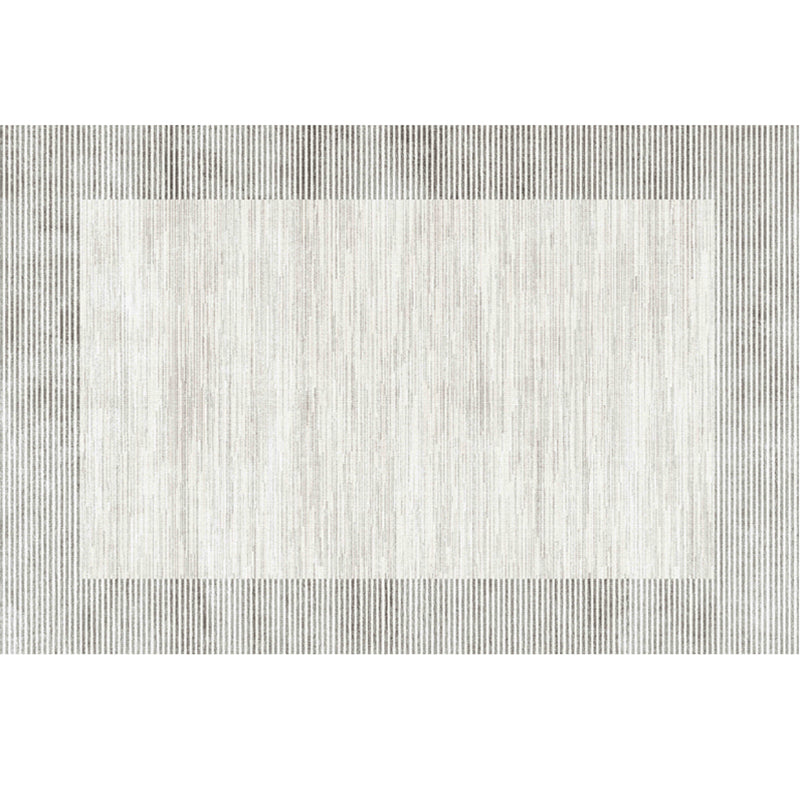 Gray Tone Modern Area Carpet Polyester Lines Printing Indoor Rug Easy Care Carpet for Living Room