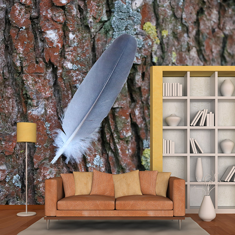 Photography Modern Pastel Feathers Mural Wallpaper with for Girls' Bedroom