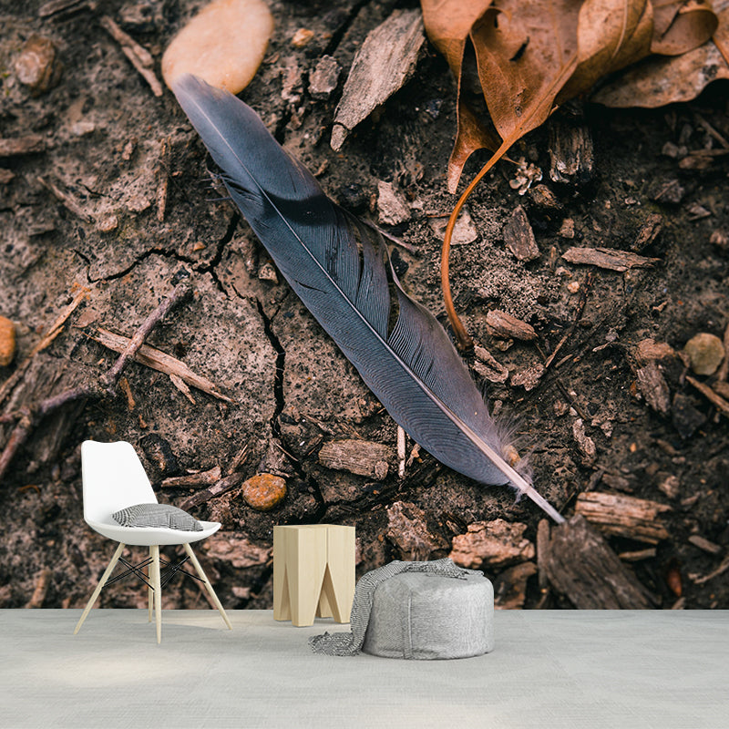 Beautiful Feather Mural Wallpaper Mildew Resistant Children's Room Mural Wall Art