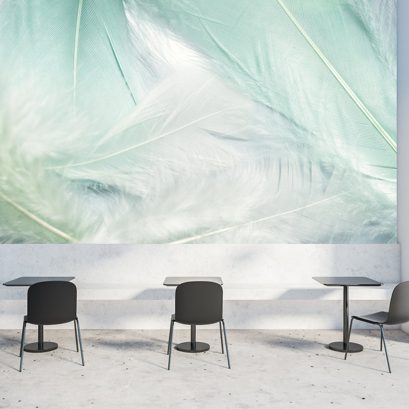 Light Color Feather Wall Mural Decal Moisture Resistant Modern Wall Covering