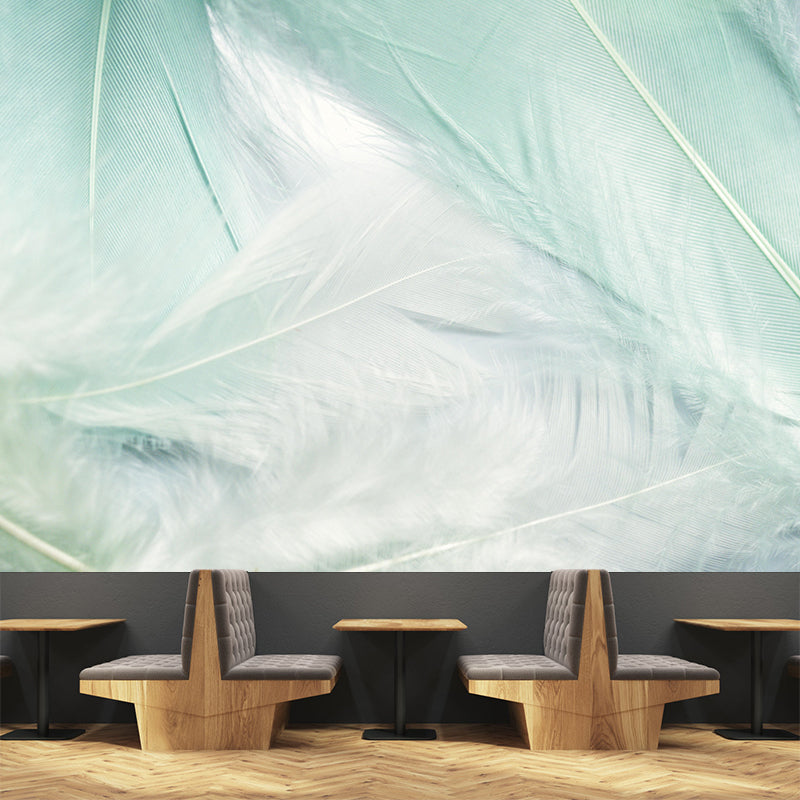 Light Color Feather Wall Mural Decal Moisture Resistant Modern Wall Covering