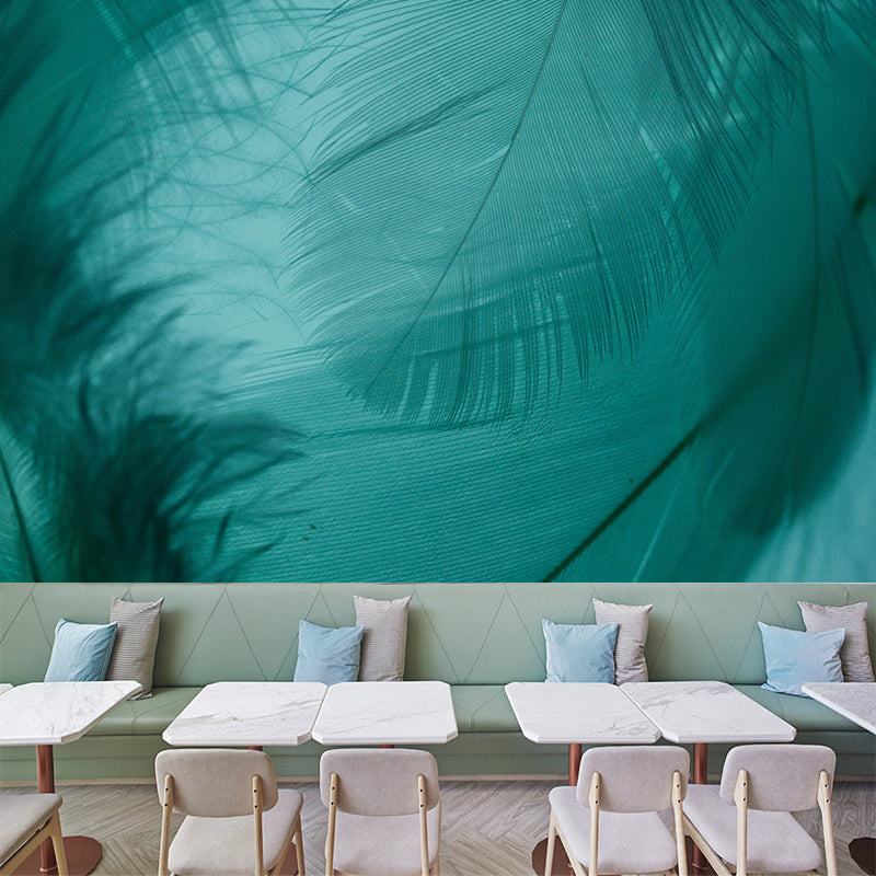 Light Color Feather Wall Mural Decal Moisture Resistant Modern Wall Covering