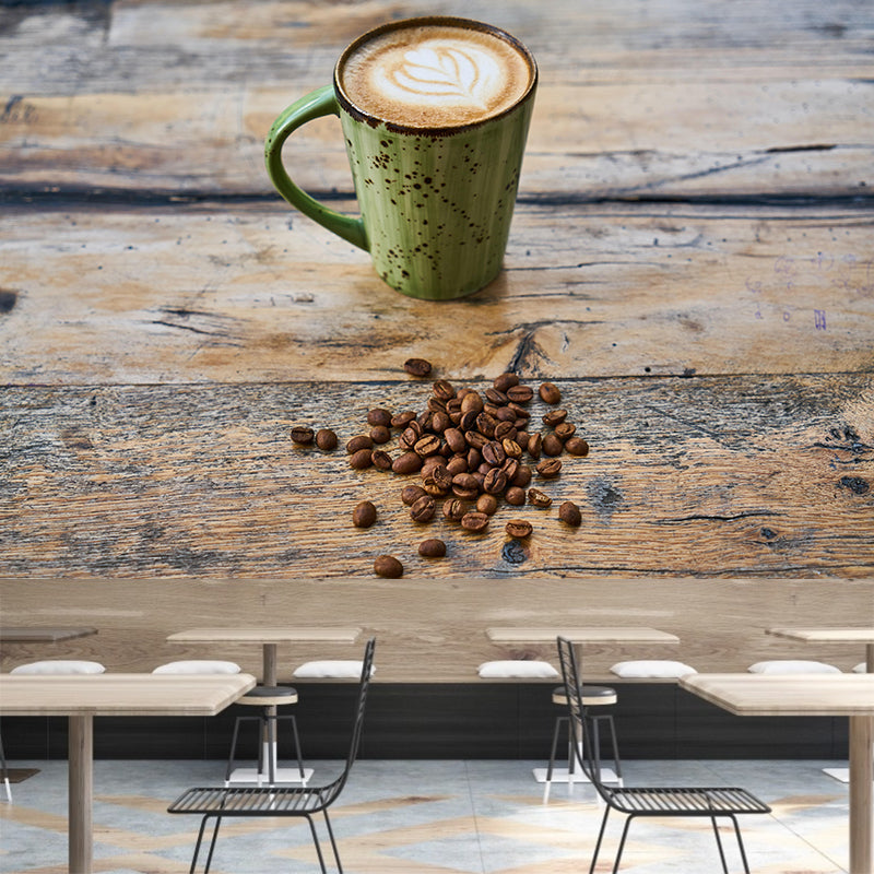 Hot Coffee Wall Mural Decal Eco-friendly Wallpaper Cooffee Shop Kitchen Dining Room Decor