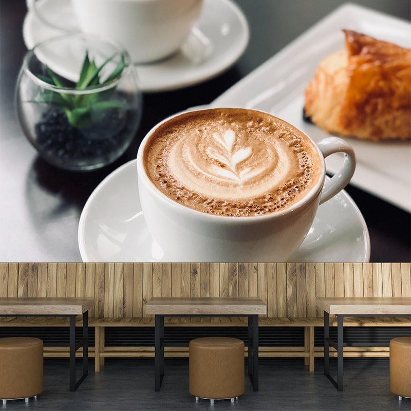 Hot Coffee Wall Mural Decal Eco-friendly Wallpaper Cooffee Shop Kitchen Dining Room Decor