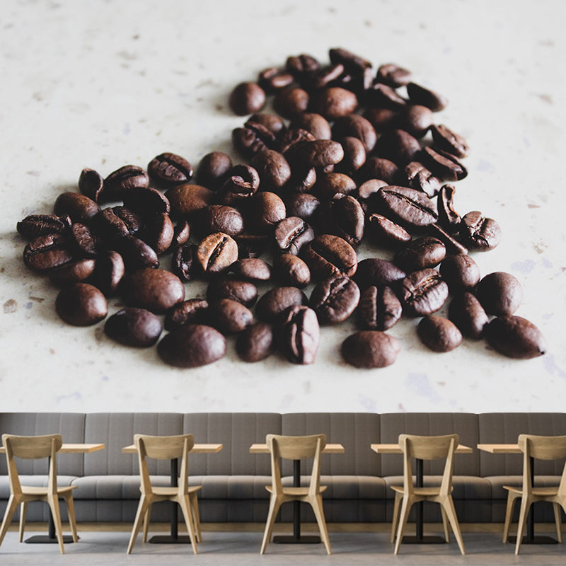 Contemporary Style Mural with Coffee Beans Painting Commercial Use Wall Covering