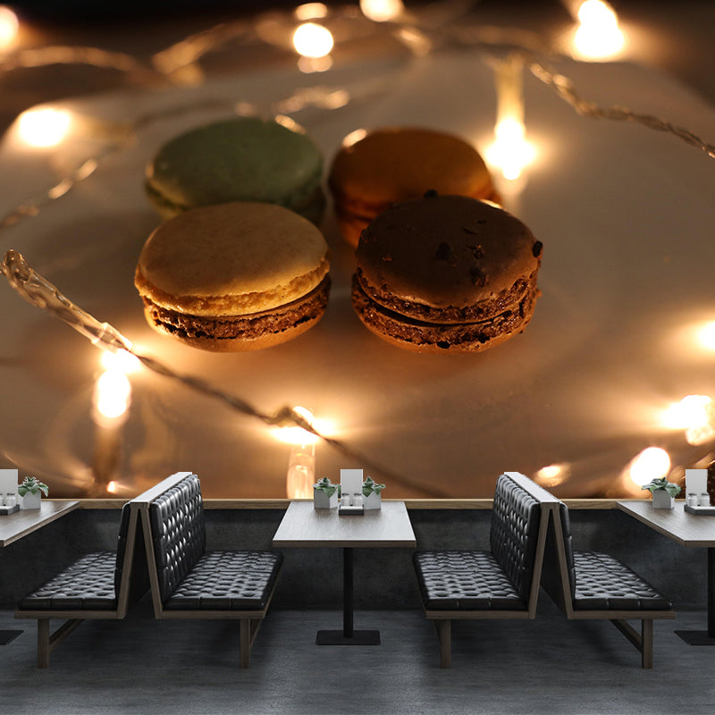 Sweet Macaron Painting Mural Contemporary Decorative Commercial Use Wall Covering