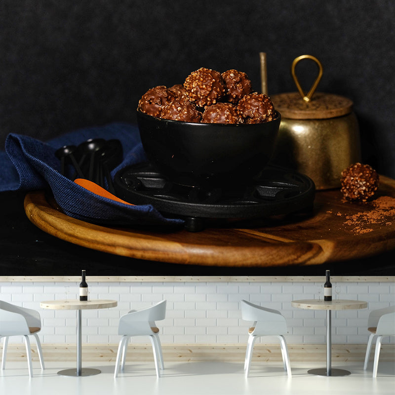 Soft Color Chocolate Painting Mural Decal Modern Style Wall Covering for Shop