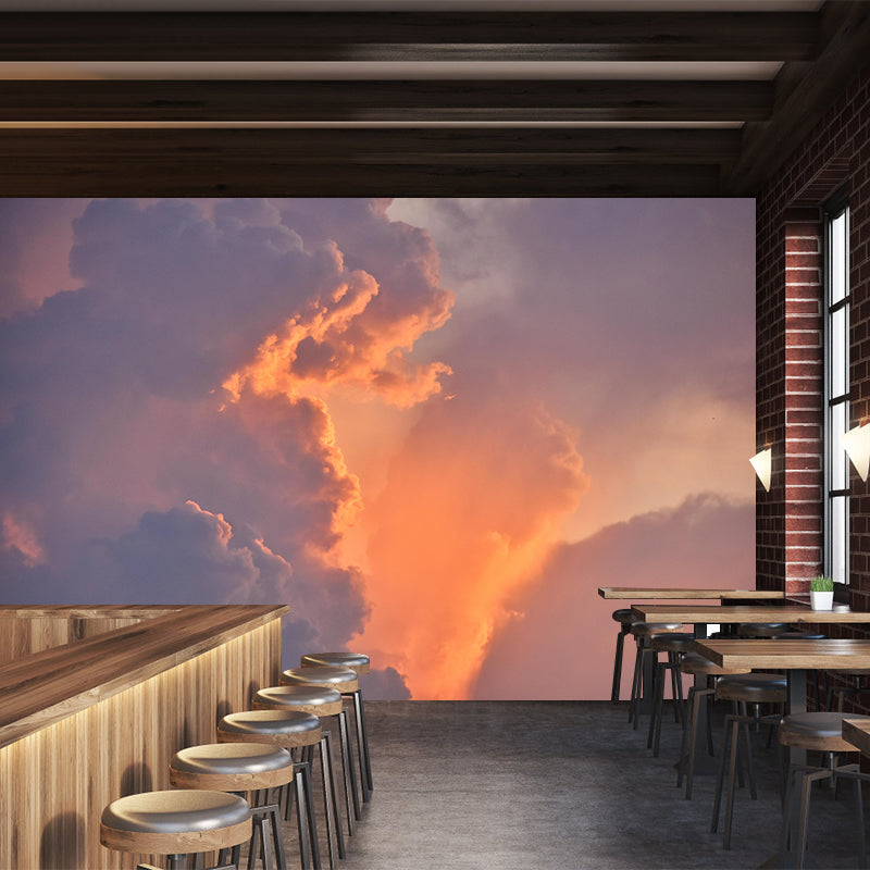 Contemporary Sunset Landscapes Mural Indoor Decorative Cloud Pattern Wall Decor