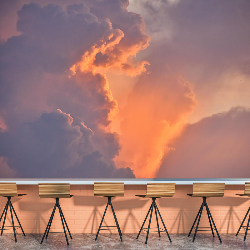 Contemporary Sunset Landscapes Mural Indoor Decorative Cloud Pattern Wall Decor
