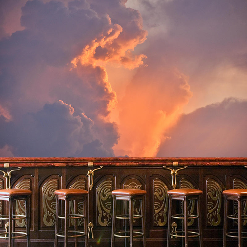 Contemporary Sunset Landscapes Mural Indoor Decorative Cloud Pattern Wall Decor