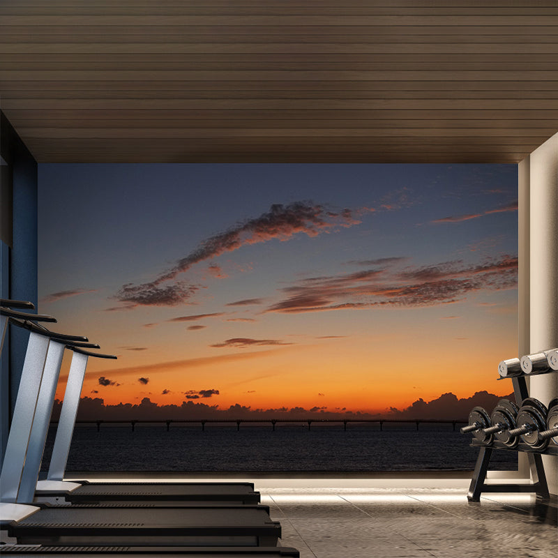 Contemporary Sunset Landscapes Mural Indoor Decorative Cloud Pattern Wall Decor