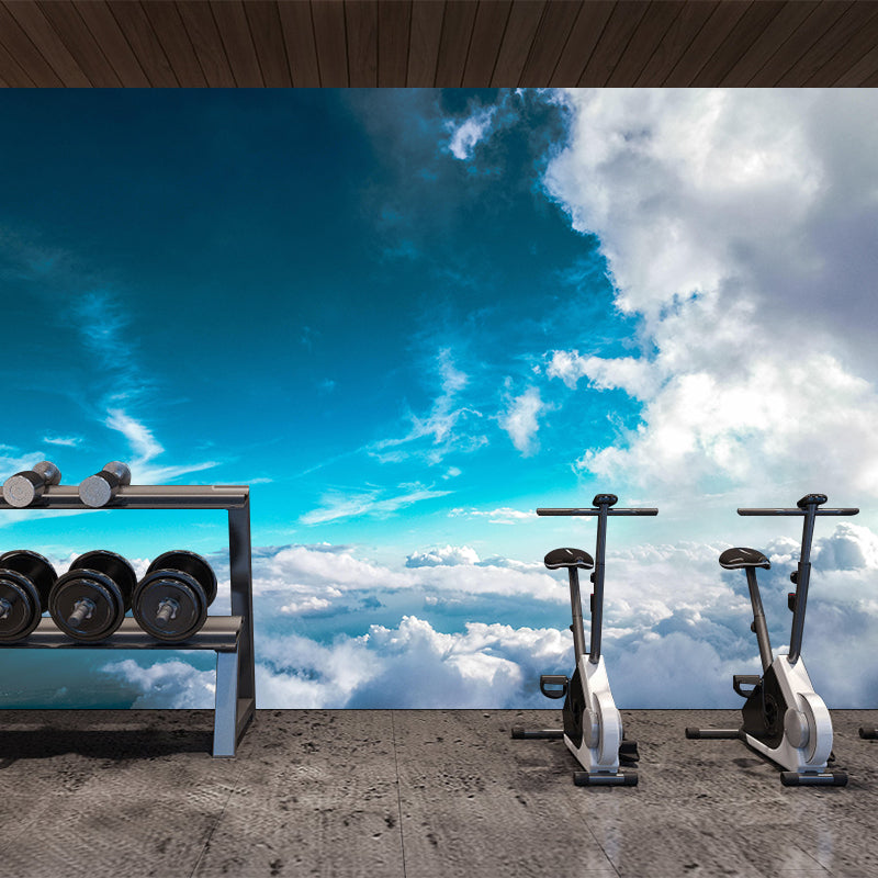 Blue Sky Photography Wallpaper Mural Mildew Resistant Modern Bedroom Wall Art