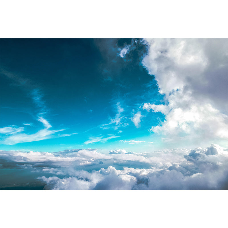 Blue Sky Photography Wallpaper Mural Mildew Resistant Modern Bedroom Wall Art