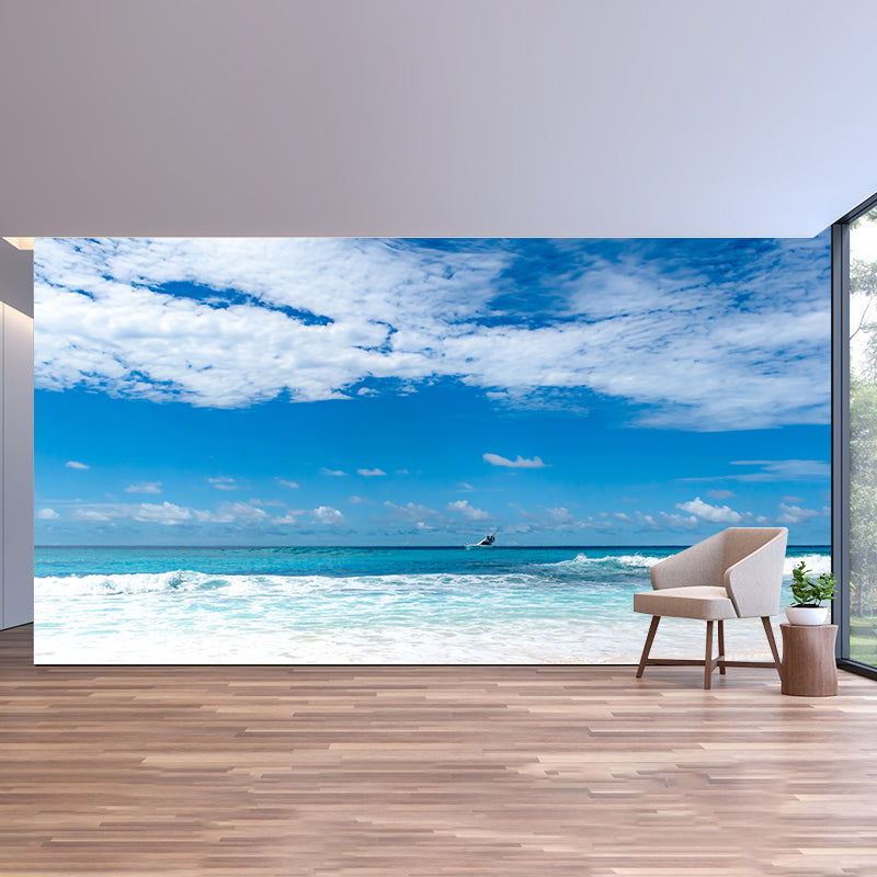 Sandy Beach Wall Mural Decal for Living Room Customized Wall Covering, Waterproof