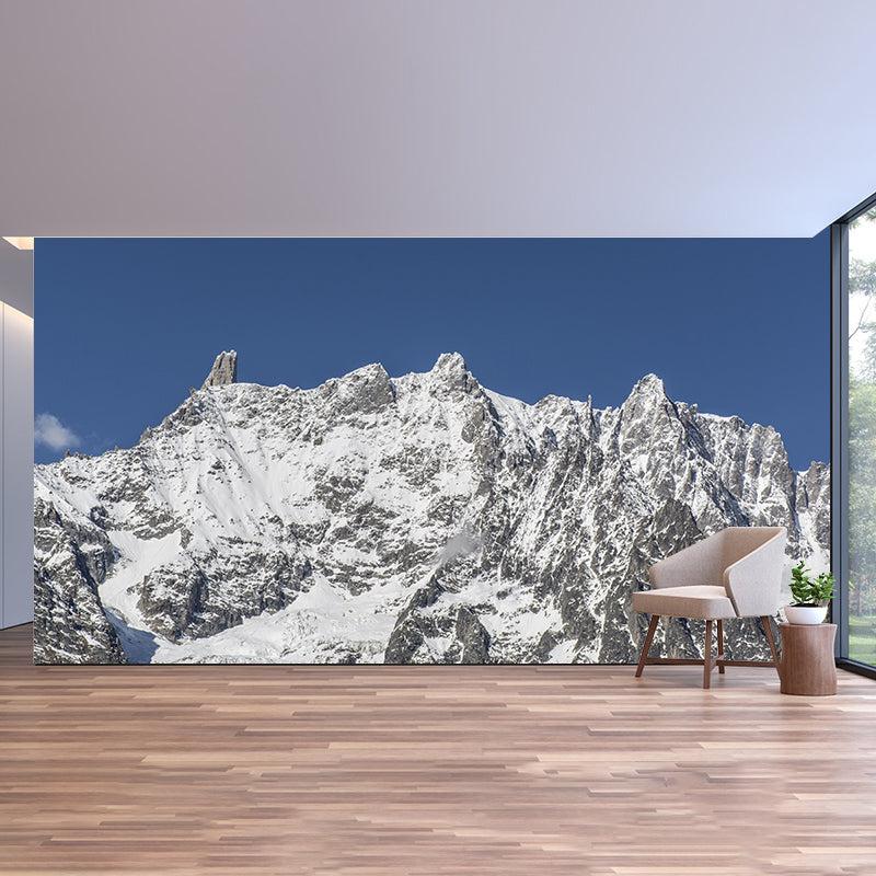 Modern Snowy Mountain Mural for Sitting Room Customized Wall Covering, Waterproofing