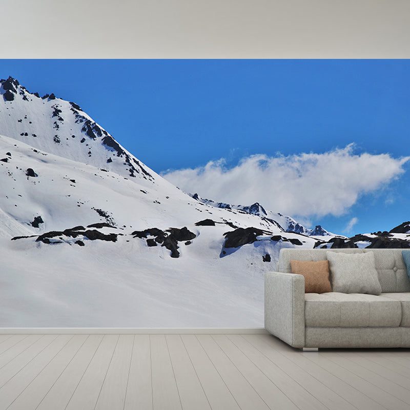 Snowy Mountain Wall Covering for Living Room Water Resistant, Custom-Print