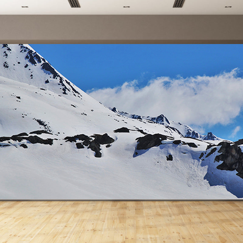 Snowy Mountain Wall Covering for Living Room Water Resistant, Custom-Print