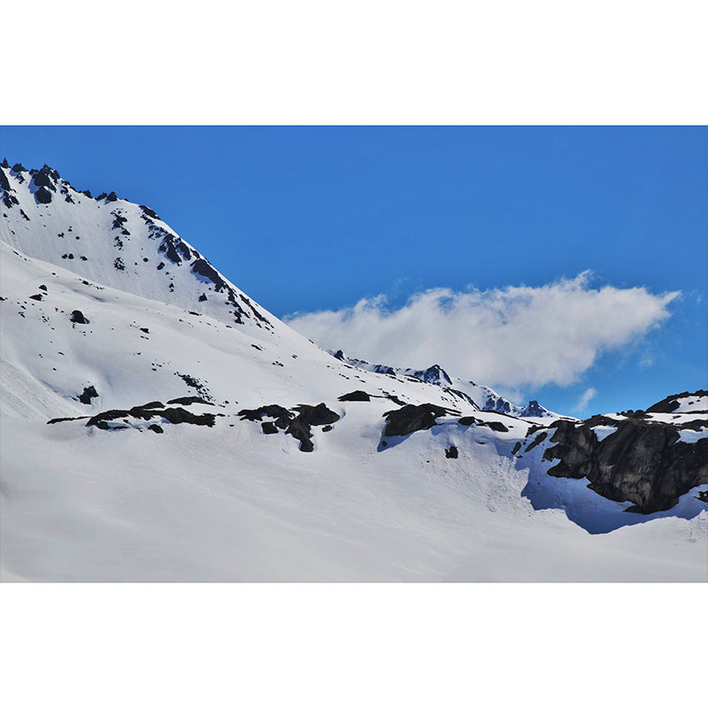 Snowy Mountain Wall Covering for Living Room Water Resistant, Custom-Print