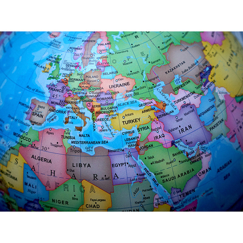 Contemporary Map Mural Wallpaper Home Decor Waterproofing Wall Covering, Full Size