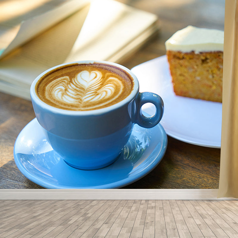 Mellow Coffee Modern Mural Stain Resistant Wall Covering for Coffee Shop