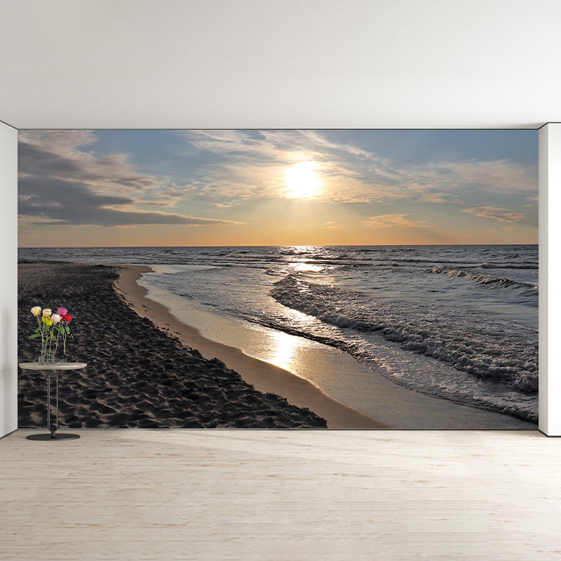 Tropical Style Beach Wall Mural Decal Moisture Resistant Wall Covering, Personalised Size